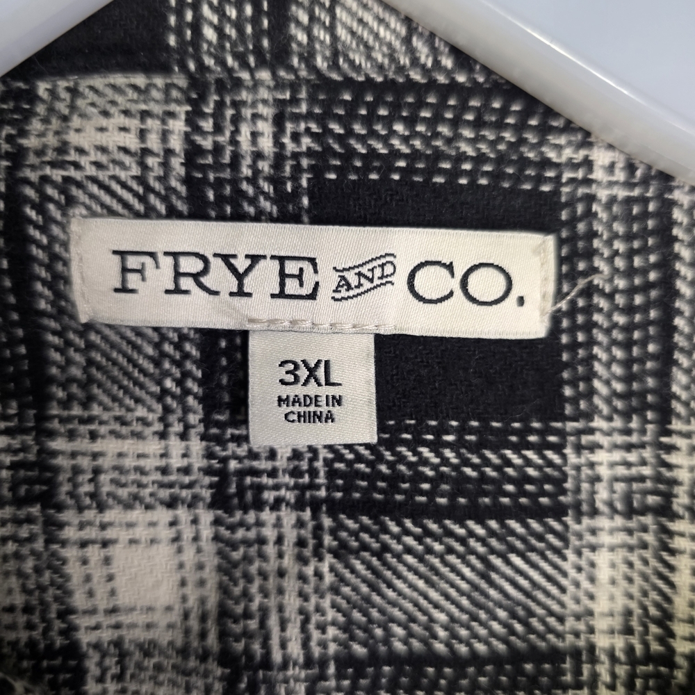 FRYE AND CO. Black and White Plaid Flannel - Picture 6 of 6